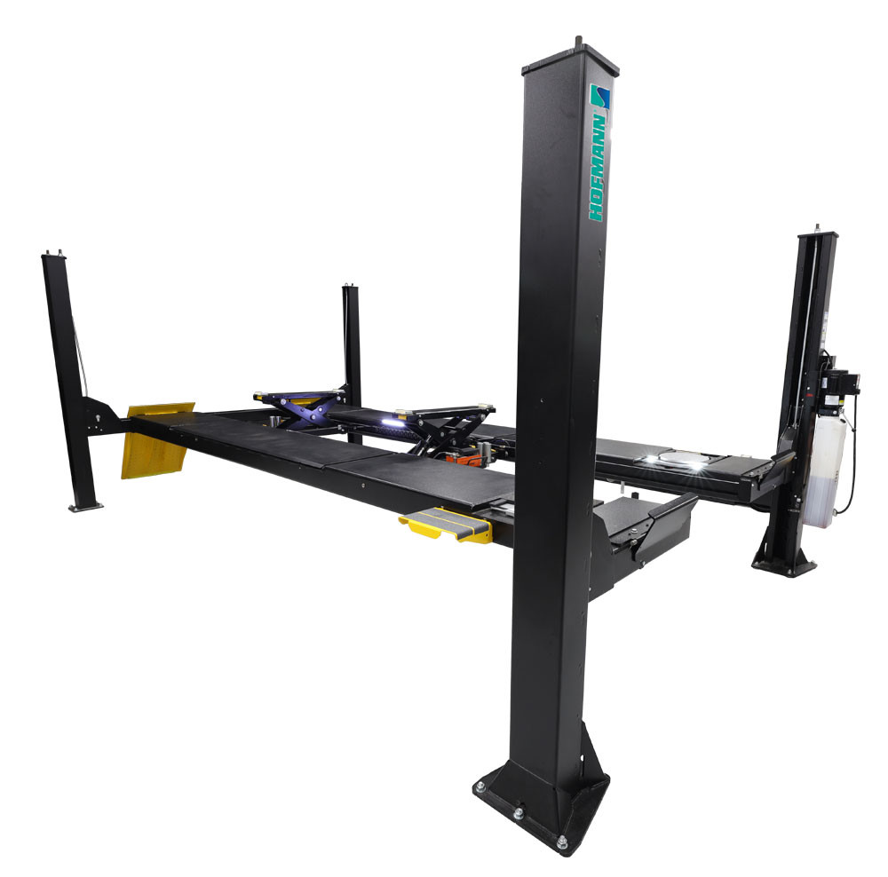Hofmann EELR706 15,000 lb. ALI Certified Standard Length 4-Post Alignment Lift with (2) 7.5K Rolling Jacks Hofmann EELR706 15,000 lb. ALI Certified Standard Length 4-Post Alignment Lift with (2) 7.5K — Steel Bay Automotive Supply