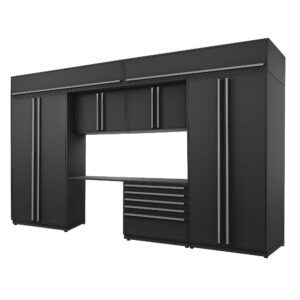 Proslat Fusion Plus 13 ft Garage Cabinet set Handy 5 Drawer Overheads — Steel Bay Automotive Supply