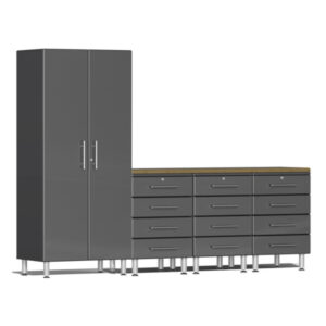 Ulti-MATE Garage Cabinet 2.0 Series 5 Piece Kit with Bamboo Worktop — Steel Bay Automotive Supply