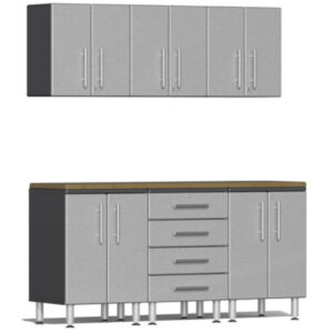Ulti-MATE Garage 2.0 Series Silver Metallic 7-Piece Set with Bamboo Worktop — Steel Bay Automotive Supply