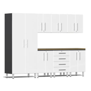 Ulti-MATE Garage Cabinet 2.0 Series 8-Piece Kit with Bamboo Top — Steel Bay Automotive Supply