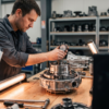Technician inspecting a remanufactured transmission at Steel Bay