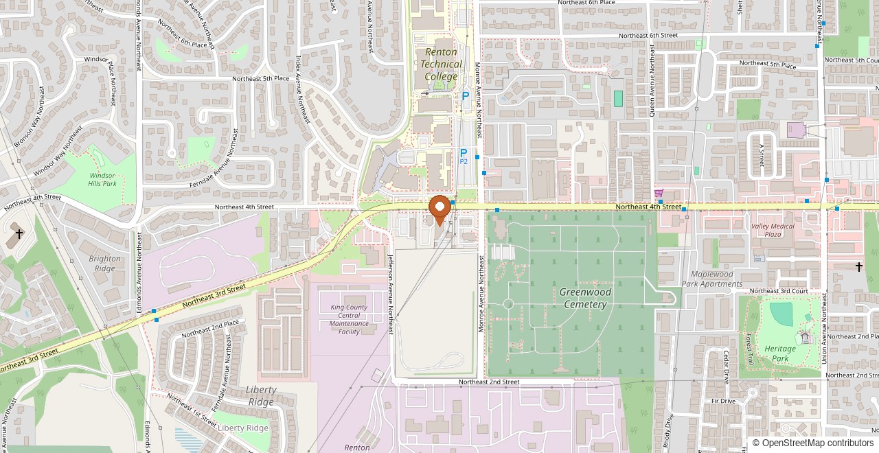 Map showing Steel Bay Automotive Supply at 3205 NE 4th St, Renton, WA 98056