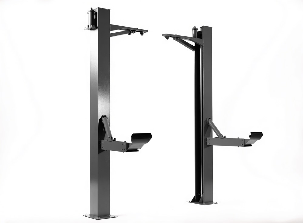 Two post automotive service lift on a white background at Steel Bay Automotive Supply