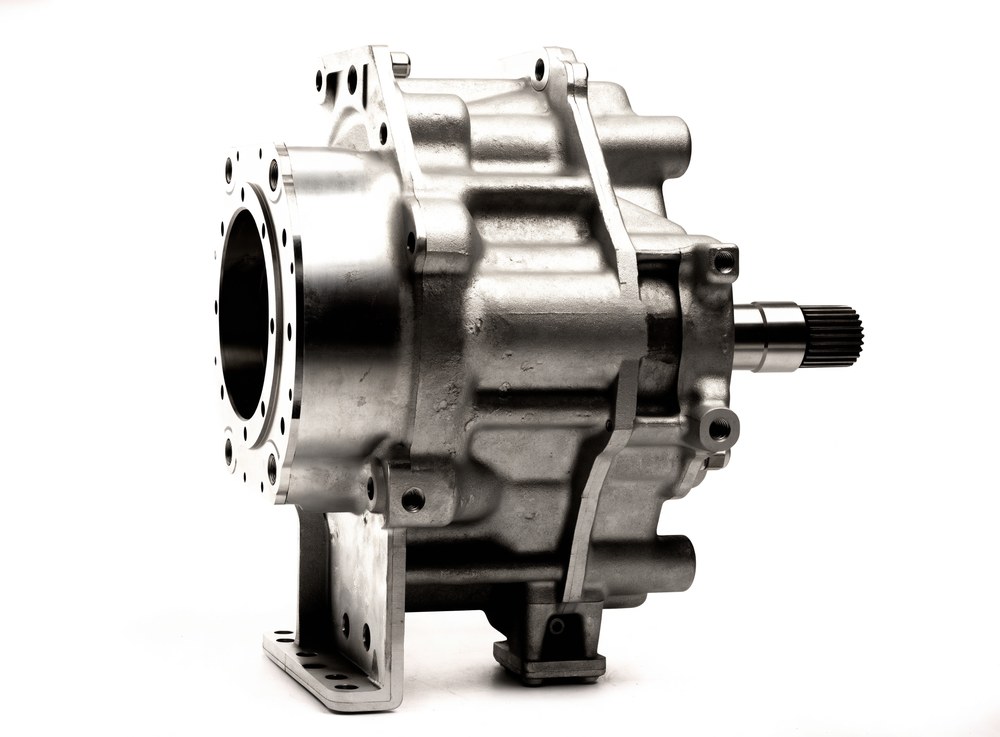 Remanufactured automatic transmission unit on a white background at Steel Bay Automotive Supply